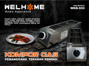 Welhome Kompor Panggang WKB S65 Kompor Gas Tekanan Rendah