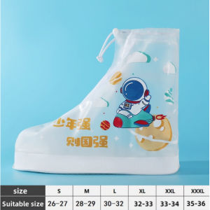 Rain Boots for Boy Girl Waterproof Anti-Slip Rain Boot Cover for Kids Outdoor Cartoon Shoe Cover