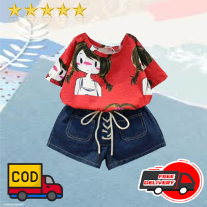 Daigo RENI Baju Setelan Anak Perempuan Import Korea 1 2 3 4 5 Tahun Terbaru Murah Meriah Bagus Lucu Kekinian Kaos Celana Model  Gratis Ongkir Cod