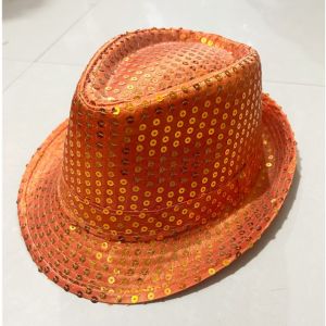 BETTERFORM Sequins Jazz Hat Masquerade Shiny Dance Performance Hat Fashion Cosplay Panama Cap Men Women