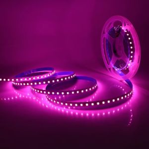 แถบไฟ LED LED 12V SMD 2835 60LEDs/M 120LEDs/M เชือกไฟริบบิ้นเทปยืดหยุ่นการตกแต่งบ้านสีขาวสีฟ้าสีชมพูสีเหลืองสีแดง5เมตร/ม้วน