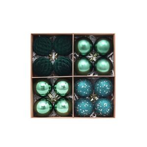 EKILLERLY Flocked Velvet Christmas Ornaments Set Electroplated Shiny 16 Pieces Flocked Christmas Balls Festival Home Decor With Lanyards Holiday Hanging Pendants Family Homes