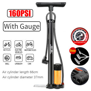 JINDING Air Pump High Pressure Bike Pump Motocycle Pump160 PSI Pump For Bike/Motocycle/Cars Pump With GuageBicycle Air Pump Tyre PumpAir Pump For Motorcycle