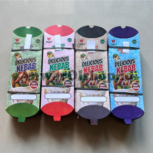 Wadah kebab jumbo ukuran 24x9 cm motif warna dengan tarikan isi 100 pcs