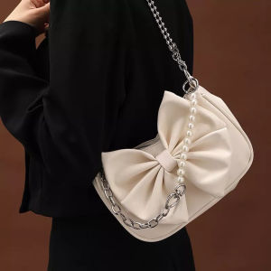 Tas Selempang Kulit Wanita Rantai Bahu Slingbag Mutiara Korean Fashion