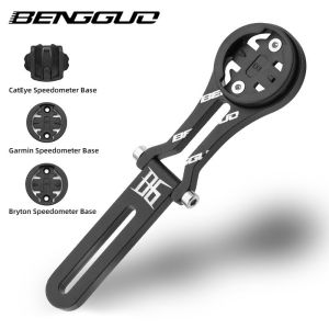 Bike Speedometer Mount Integrated Headlight Stand Aluminum Alloy Bicycle GPS Holder Compatible with Garmin Cateye Bryton XOSS Bike Accessory