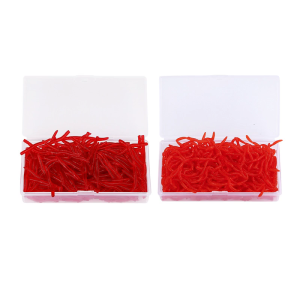 200pcs Fishing Lure Earthworm Bloodworms Baits Red Worm Earthworm Baits for Trout Fishing Tackle Artificial Worm Lure