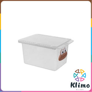 Klimo Clear Pull-Out Drawer Storage Organizer Bathroom Counter Container for Cotton Pads Cotton Swabs 1Pc