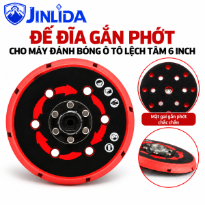 ĐẾ ĐĨA GẮN PHỚT CHO MÁY ĐÁNH BÓNG Ô TÔ LỆCH TÂM 6 INCH