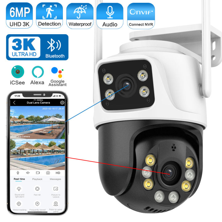 GUOAN CCTV Camera Dual Lens Security Audio Outdoor WiFi Camera Motion ...