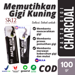 SR12 Pasta Gigi Odol Charcoal 100gr 170gr Arang Areng Memutihkan Gigi Kuning Aman Herbal BPOM