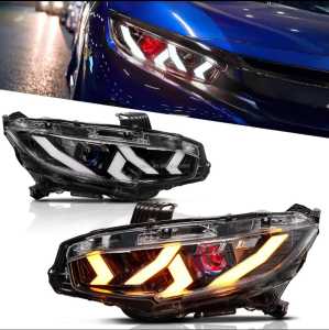 Head Lamp Headlamp Headlight Full LED ASSEMBLY Honda Civic Sedan Hatchback FC FK 2016 2017 2018 2019 2020 2021 With Blue DRL Turn Signal Lampu Depan Civic 2016-2021 LAMBO STYLE DEVIL MODE