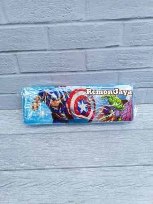 PROMO kotak pensil akrilik magnet kalkulator ada rautan pensil gambar cewek cowok