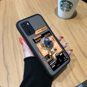 Hontinga Casing Case For OPPO Reno6 Z Reno6Z Reno 6Z 6 Z 5G Case Fashion Cartoon NASA MARS MOON Astronaut Frosted Casing Transparent Phone Case Full Cover lens Camera Protect Case Hard Case For Boys For Girls