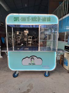 Xe đẩy bán cafe sinh tố nước ép mẫu hot TANNGOCCHAU