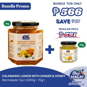 BUNDLE DEALS Blue Macay Calamansi-Lemon with Ginger & Honey Marmalade Tea (1Kg + 70g)