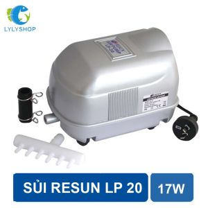 Máy Sủi Oxy RESUN LP20 (17W-22L/P) 6 Vòi Cực Êm Tiết Kiệm Điện Cho Bể Cá Cảnh/Koi Nhỏ