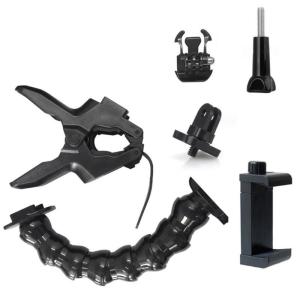 Kẹp tay dài giá gắn kẹp phụ kiện máy ảnh kẹp linh hoạt Giá gắn kẹp giá đỡ hình cổ ngỗng cổ ngỗng đứng cho Camera hành động