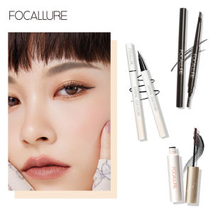 FOCALLURE 3PCS Eye Makeup Including Eyeliner Eyebrow Pencil Mascara