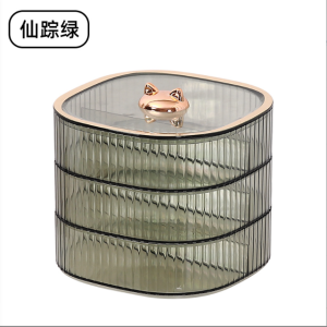 Taii2u creative food grade 3layer fruit plate storage box with cover household nuts snacks candy dried fruit storage box