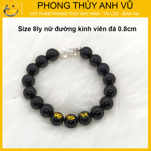 Vòng tay tỳ hưu tam hợp hợi mão mùi chất liệu mã não đen - size 8 10 12ly cho người mệnh mộc mệnh thủy - có khai quang điểm nhãn may mắn tài lộc - bảo hành 12 tháng - PHONG THỦY ANH VŨ