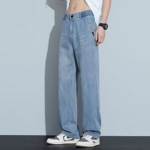 G7 Live straight-leg jeans for men summer style 2025 New American Style Loose Fit Versatile Casual Pants for Men with Elastic Waist 7/7