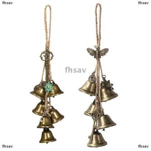[COD] fhsav ระฆังแม่มดสำหรับลูกบิดประตูสำหรับการป้องกันระฆังทองเหลืองแขวนอุปกรณ์ wicca พวงหรีดทำด้วยมือ
