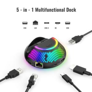 แท่นทำความเย็นที่มีไฟ LED กิ๊กกะบิตอีเธอร์เน็ทพอร์ตพอร์ตเอาท์พุต HDTV 4K NS2พอร์ต USB สำหรับช่วยเพิ่มประสบการณ์การเล่นเกม
