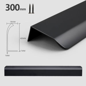 4PCS Black Aluminum Alloy Arc Handle ForCabinets & Wardrobes Durable Stainless Steel Drawer Edge Seal（With Screws）
