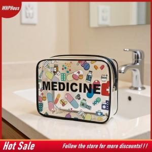 【COD】🔥🔥🔥 Medicine Cosmetic Bag Women Large Capacity Travel Organizer Easy Wipe Clean Toiletry Pouch Daily Use Trip Toiletry Travel Bag