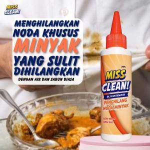 "Miss Clean Penghilang Noda Minyak Terbaik Cepat dan Ampuh untuk Pakaian Karpet dan Perabot - Solusi Praktis Membersihkan Noda Membandel Tanpa Ribet - Pilihan No. 1 di Marketplace!"