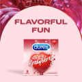 Durex Sensual Strawberry Lubricated Condoms 3s (Set of 8 - 24 Condoms). 