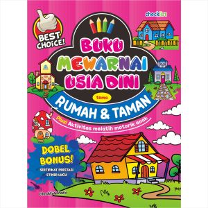 Buku Mewarnai Anak Usia Dini Tema Rumah dan Taman Bonus Stiker dan Sertifikat