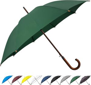 SoulRain 48" Arc Classic Wood Handle Umbrella Auto Open Windproof clear Unbreakable Stick Rain Umbrella