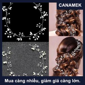 【CANAMEK】 Băng đô ngọc trai giả kim cương giả cho cô dâu đám cưới sang trọng phụ kiện tóc vương miện