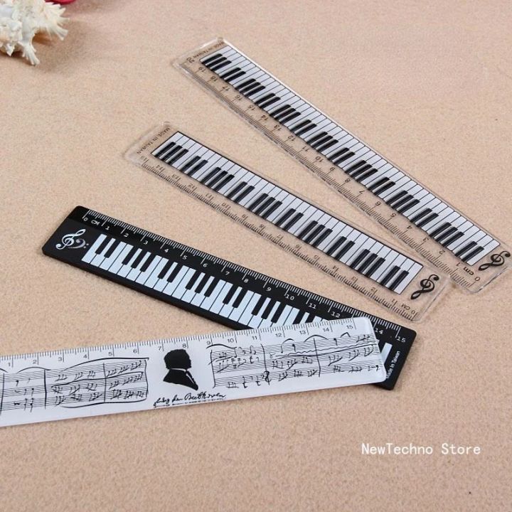 Music Scale Ruler Music Straight Rulers Creative Cat Musical Note Piano Transparent Ruler ...