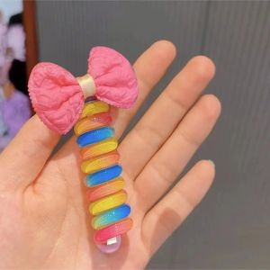 Coil Hair Tie Kids Girl Ponytail Hair Rope Fashion Scrunchies Japanese Braided Telephone Cord Hair Ring