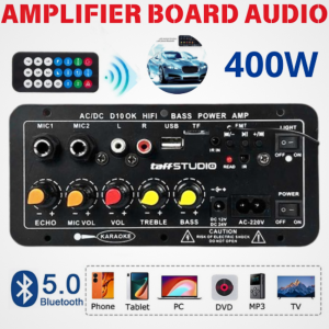 BERGARANSI TaffSTUDIO Amplifier Board Audio Bluetooth USB FM Subwoofer Mini Super Bass DIY 400W D10O