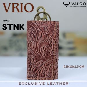 [VALQO] Gantungan kunci Dompet STNK VRIO kulit sapi untuk Mobil Motor