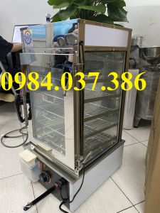 Tủ hấp trưng bày bánh bao 5 tầng kính chịu nhiệt 2 lớp
