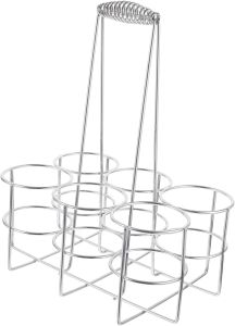 Luxshiny Slot Metal Beer Can Rack with Handle Iron Can Holder for Bar Restaurant and Home Use Portable Beverage Carrier for Efficient Serving and Storage