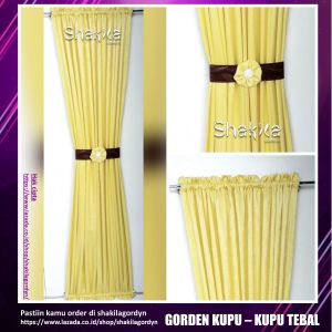 GORDEN JENDELA MINIMALIS KUPU KUPU TERBARU KUNING BAHAN EMBOS TEBAL