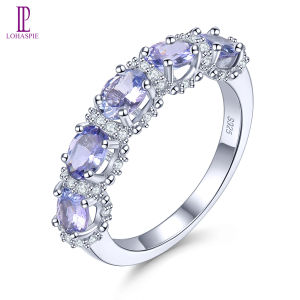 Cincin Silver 925 Original Ring Natural Tanzanite Ring Gemstone Women Elegant Style New Year Gifts