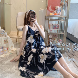 UNINICE Lightweight Cotton-Silk Loose Fit Womens Summer Sleepwear Dress