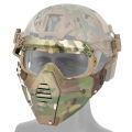 Tactical Half Fask Mask Military Hunting Protective Safety Shooting Masks With Goggles Airsoft Paintball Combat Helmet Masks. 