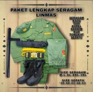 Grosir Baju Seragam Lengkap Linmas - Seragam Desa Hansip Seragam Linmas Murah Bandung - Paket Komplit (M, L, XL, XXL)