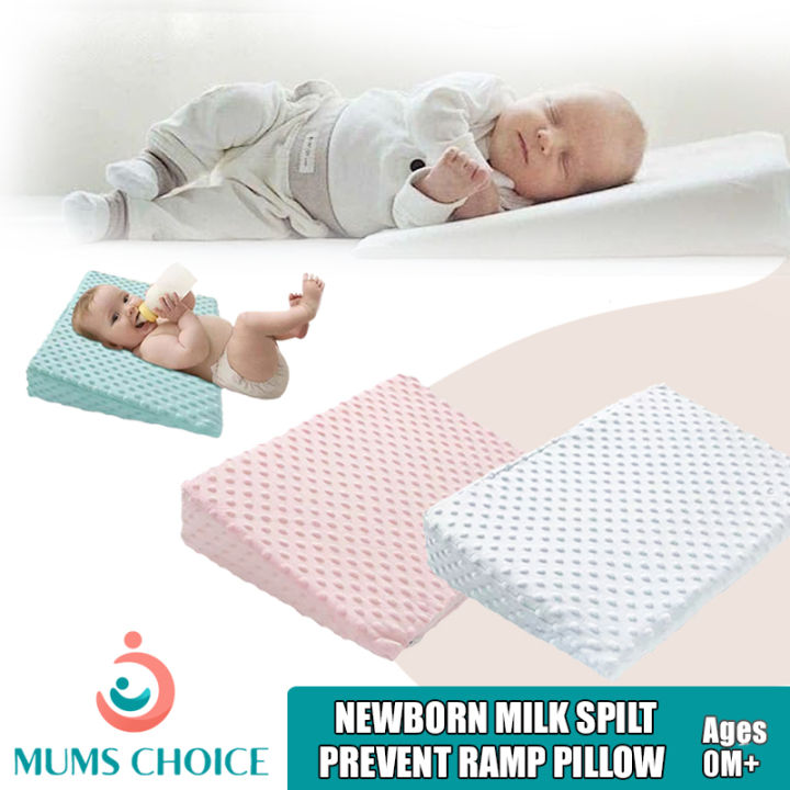 Baby Wedge Pillow For Newborns - Removable Lounger For Reducing Spit-Up (Grey)