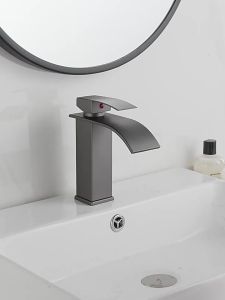 Bathroom Tap 304 Stainless Steel Waterfall Faucet Hot and Cold Black Household Bathroom Basin Faucet Water TapFast shipping