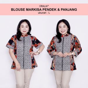 Blouse Batik Big Size LD 140 Wanita Atasan Batik Jumbo L-XL-2L-3L-4L-5L-6L-7L Model Blus Jumbo Kerja Batik / Atasan Big Size Kerja Wanita / Pakaian Batik Kekinian Seragam Kantor Kerja Bahan Wanita Model Terbaru