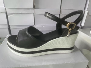 [Free Shipping] 2025 Summer New Fish-Mouth Wedge Sandals for Women Large Size Single Strap Buckle Thick-Soled Platform Womens Sandals